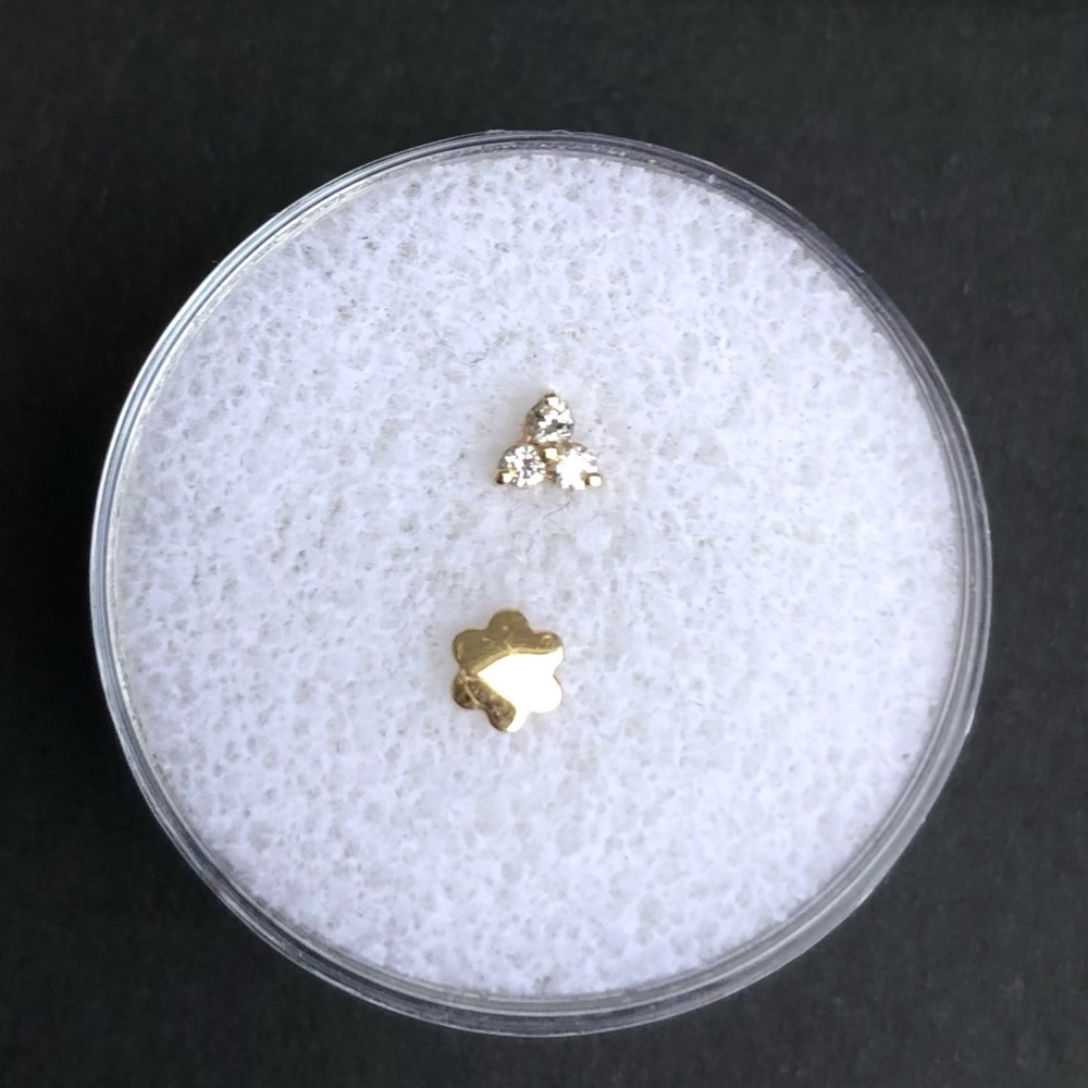 Maria Tash Diamond Trinity Threaded Stud Earring